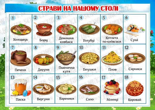 Лепбук "Українські страви"