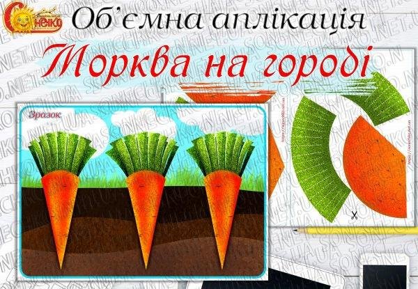 Об'ємна аплікація "Морква на городі"