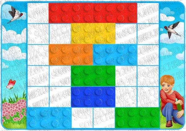Дидактична гра з LEGO "Виклади цеглинки за зразком"