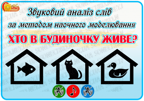 Звуковий аналіз слів за методом наочного моделювання "Хто в будиночку живе?"