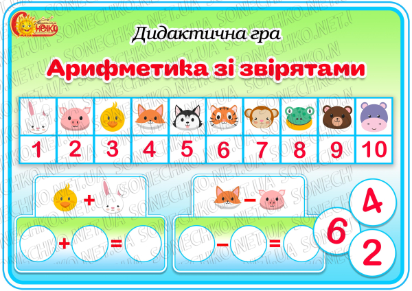Дидактична гра "Арифметика зі звірятами"