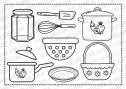Веселі розмальовки для дітей "Посуд"