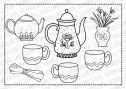Веселі розмальовки для дітей "Посуд"
