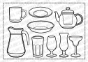 Веселі розмальовки для дітей "Посуд"