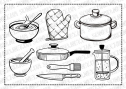 Веселі розмальовки для дітей "Посуд"