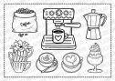 Веселі розмальовки для дітей "Посуд"