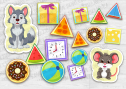 Дидактична гра "Що для вовчика, а що для мишки? Геометричні фігури"