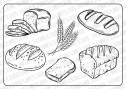 Веселі розмальовки для дітей "Хліб та хлібобулочні вироби"