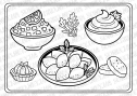 Веселі розмальовки для дітей "Кольорові страви"