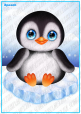 Аплікація "Пінгвін на крижині"