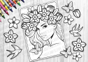 Аплікація-розмальовка "Пані Весна"