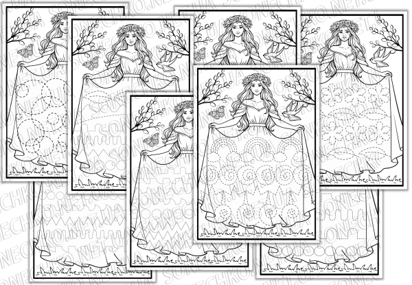 Графомоторика для дошкільнят "Сукня для пані Весни"