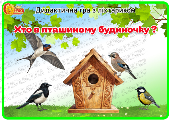 Дидактична гра з ліхтариком "Хто в пташиному будиночку?"