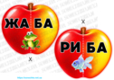 Дидактична гра з грамоти "Яблучка склади"